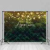 Aperturee - Glitter Night Green Leaves Bokeh Dance Party Backdrop